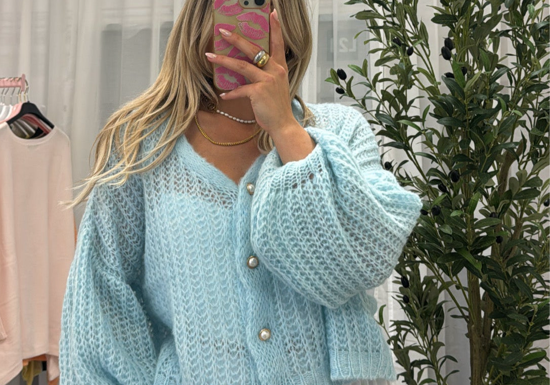 Feiner Lochstrick Cardigan