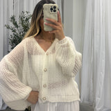 Feiner Lochstrick Cardigan