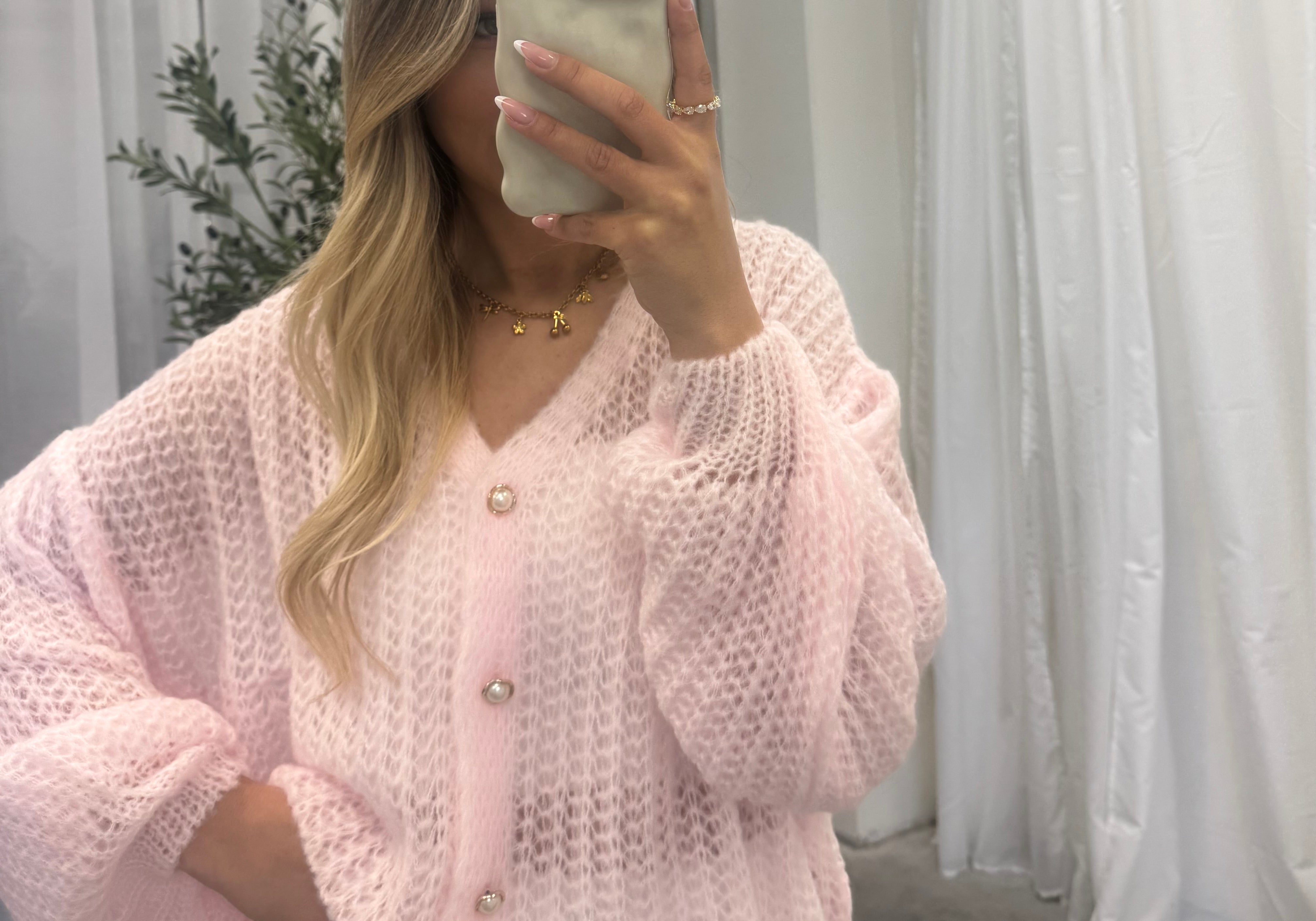 Feiner Lochstrick Cardigan