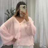 Feiner Lochstrick Cardigan