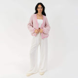 Oversize Waffelstrick Cardigan