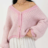 Oversize Waffelstrick Cardigan