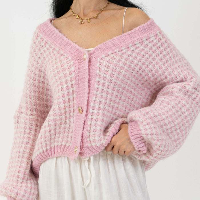 Oversize Waffelstrick Cardigan