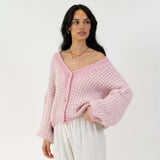 Oversize Waffelstrick Cardigan