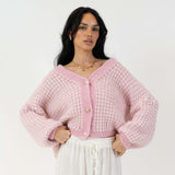 Oversize Waffelstrick Cardigan