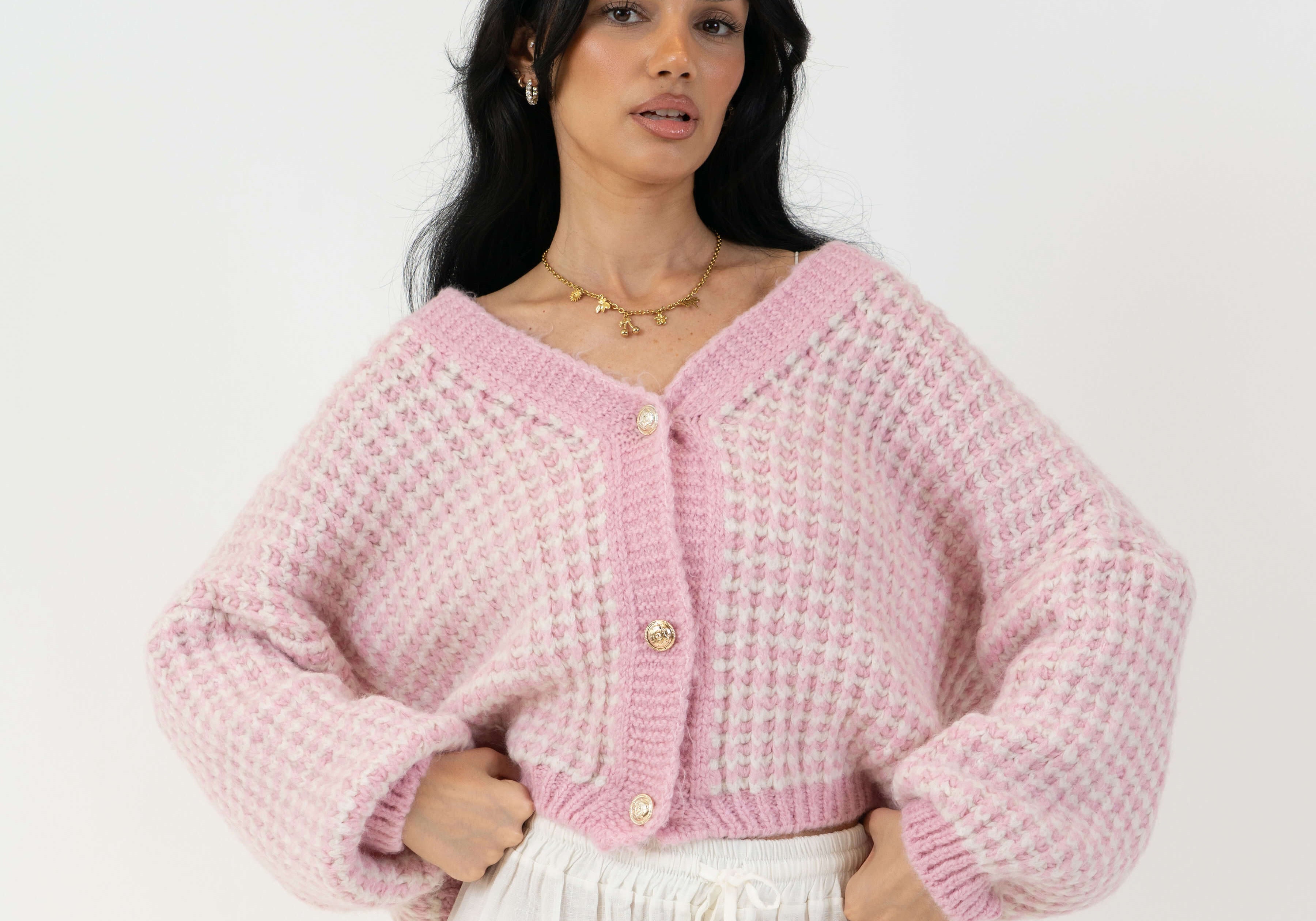 Oversize Waffelstrick Cardigan