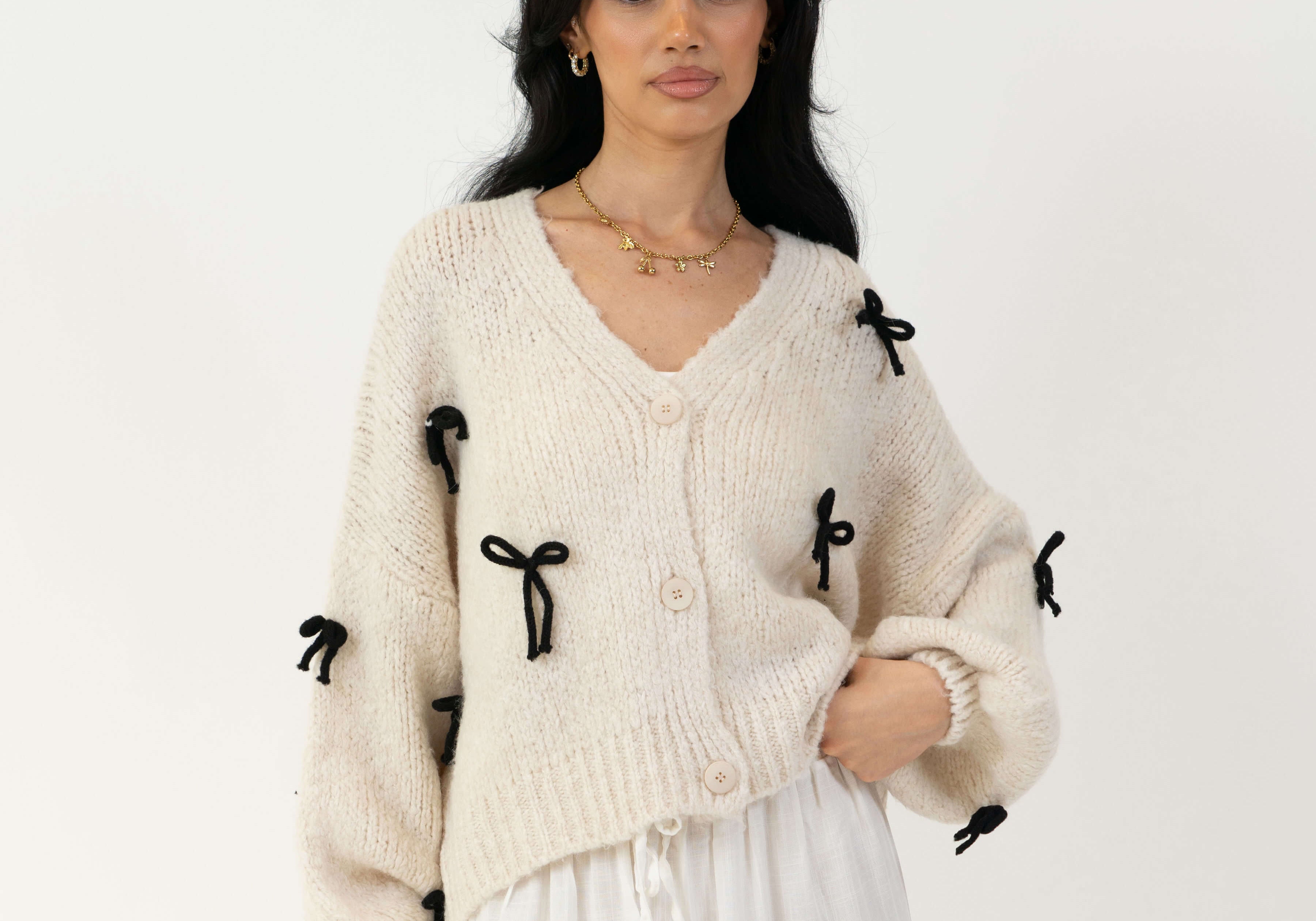 Oversize Mini Schleifen Cardigan