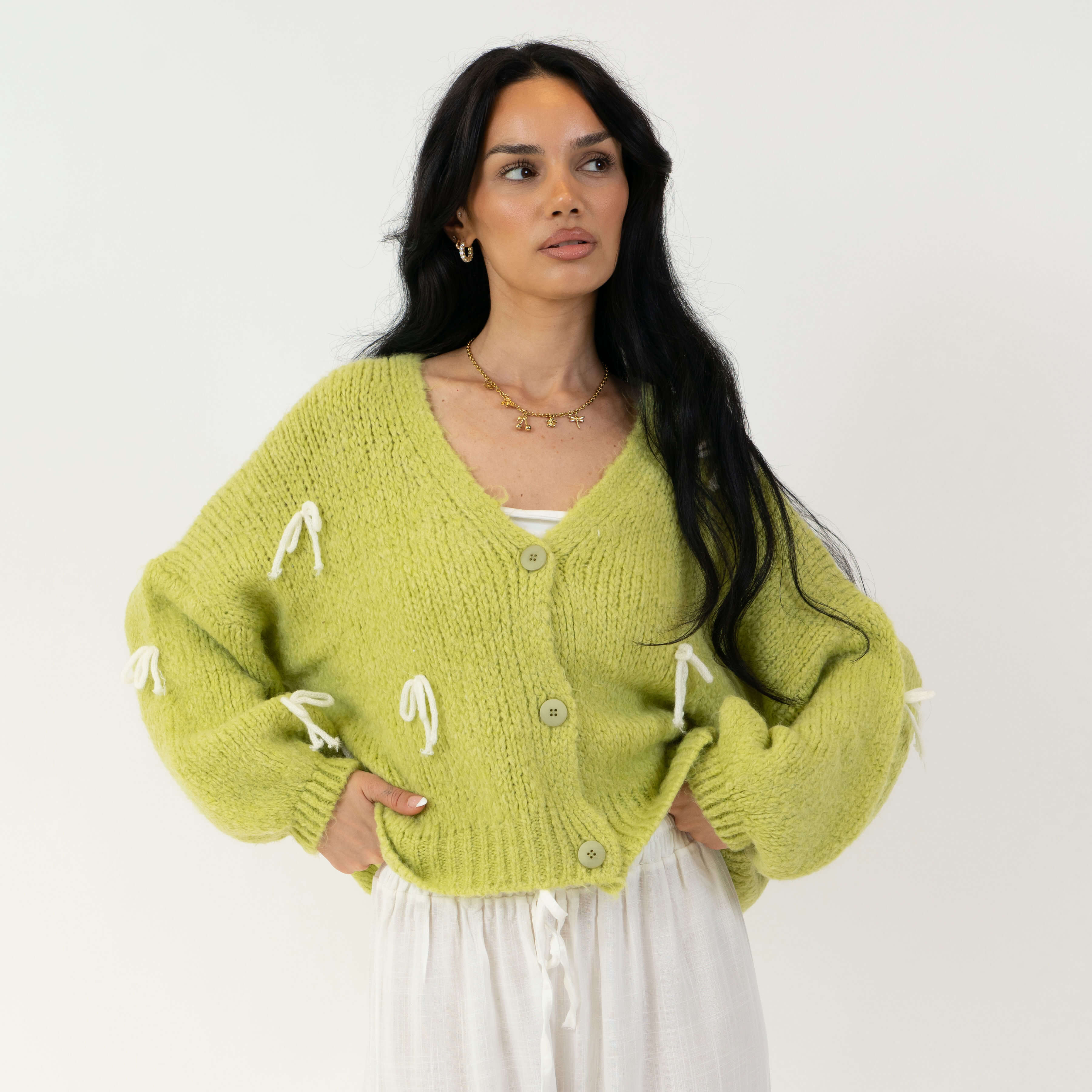 Oversize Mini Schleifen Cardigan