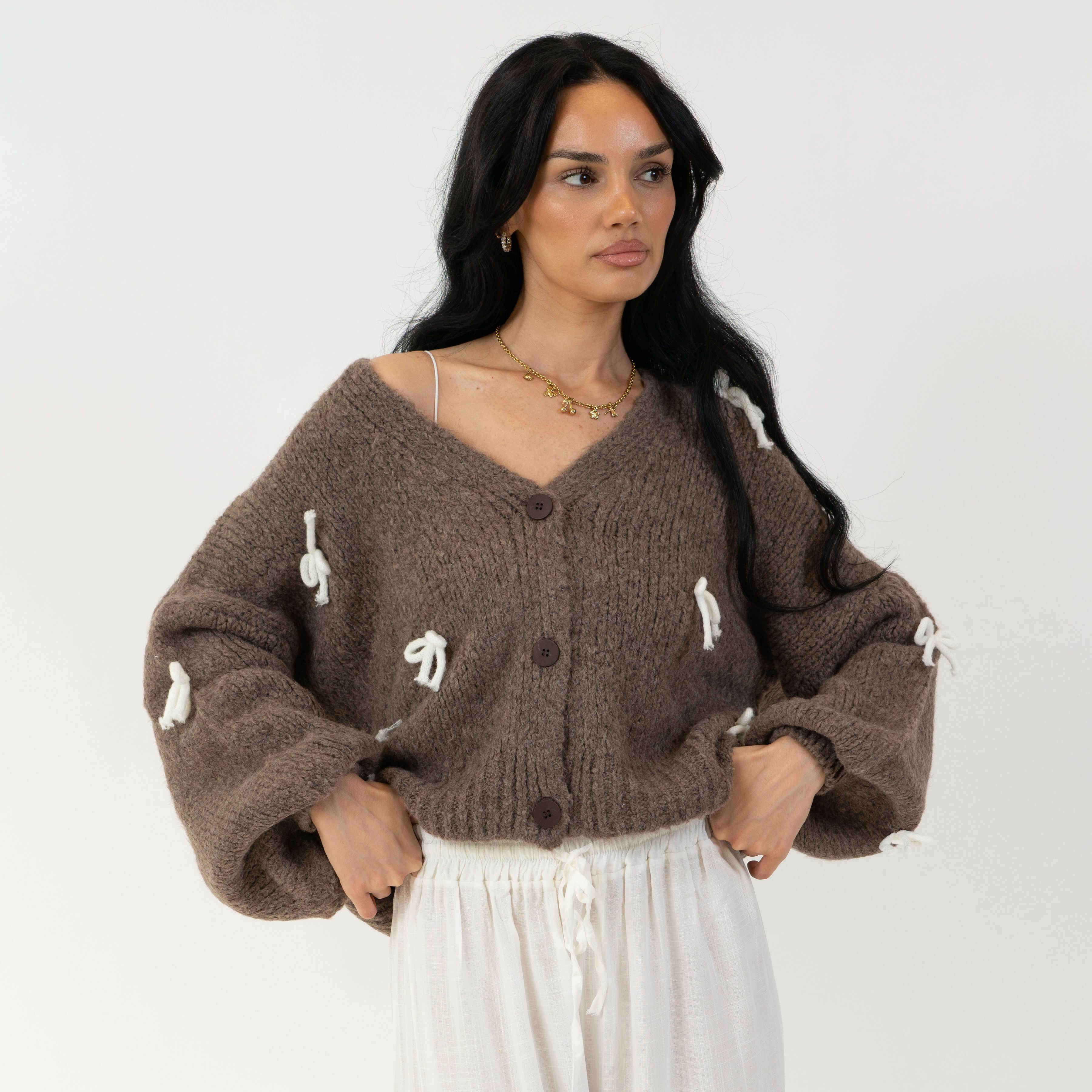Oversize Mini Schleifen Cardigan