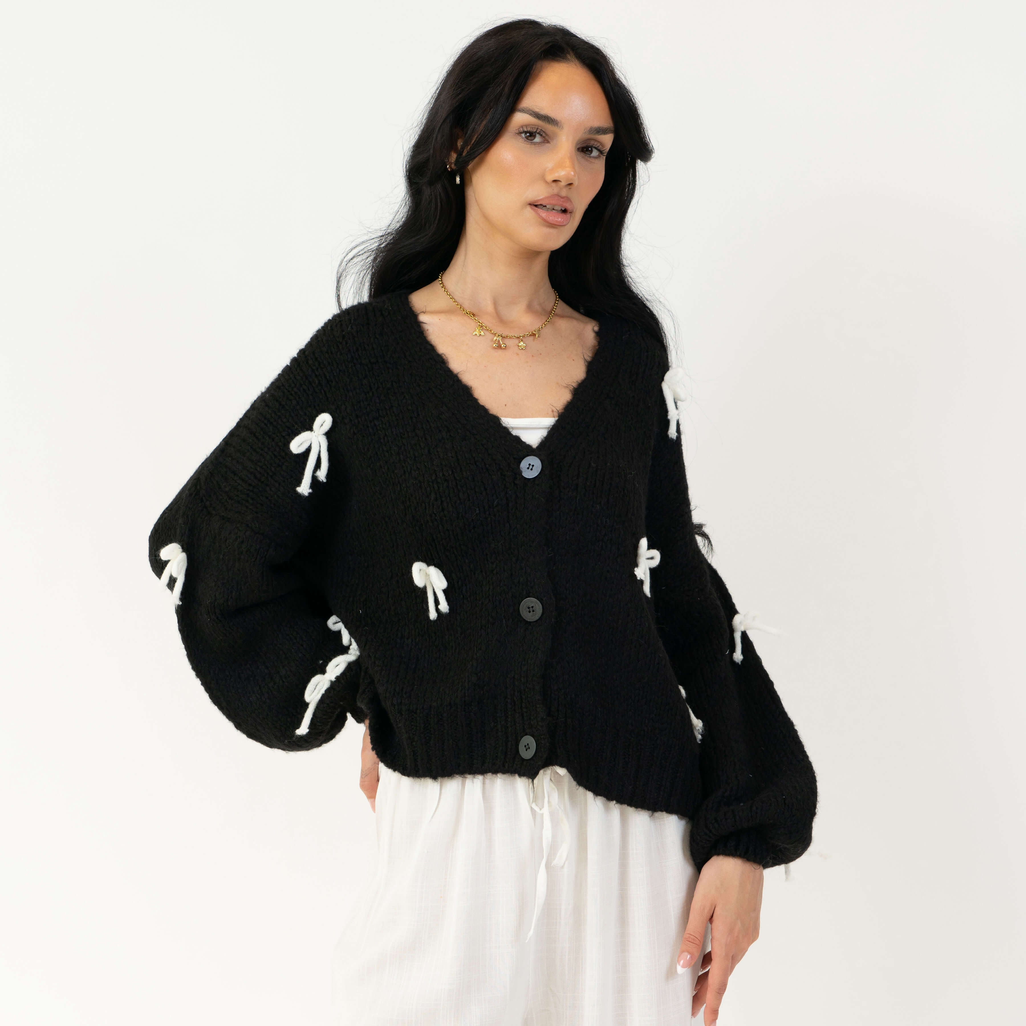 Oversize Mini Schleifen Cardigan