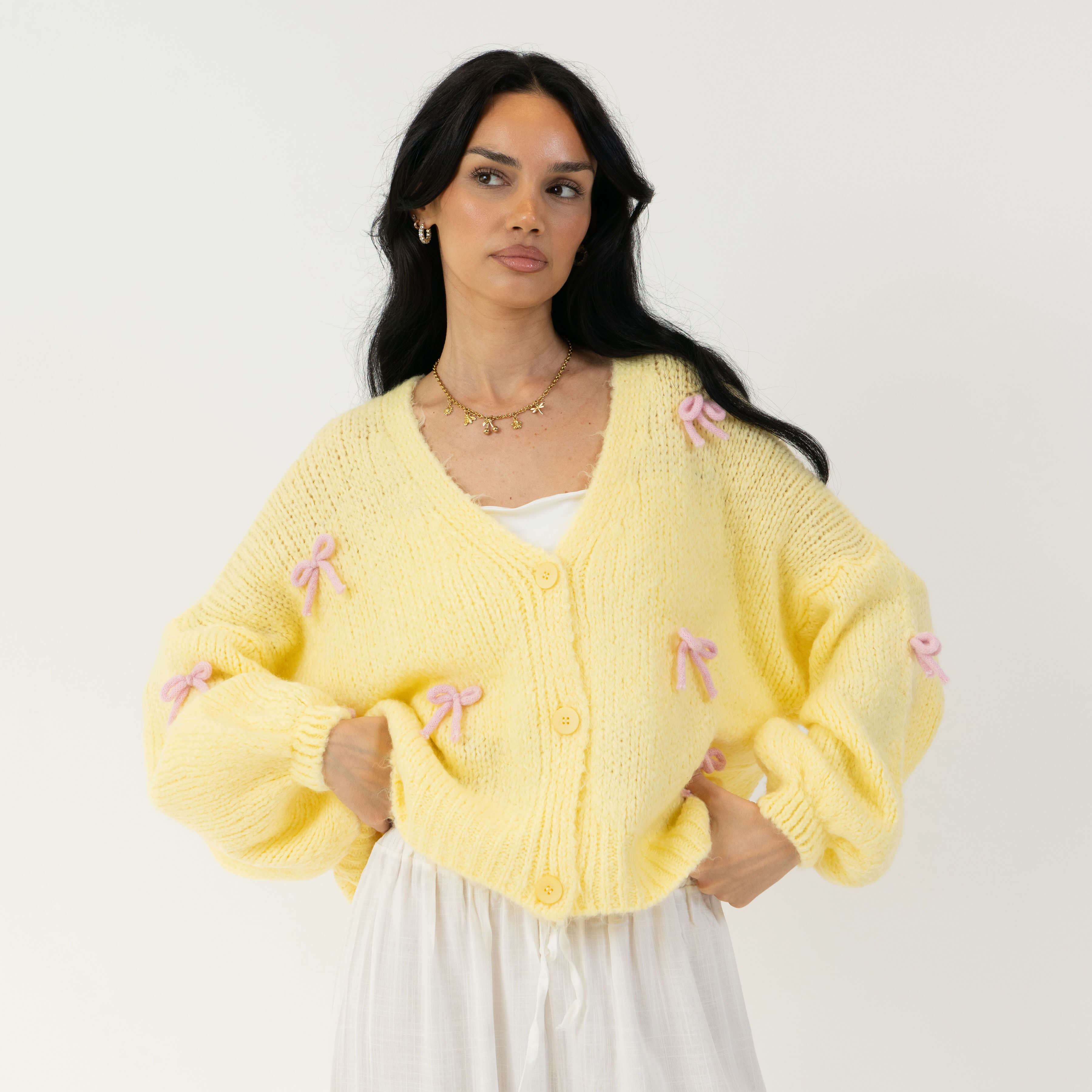 Oversize Mini Schleifen Cardigan