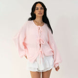 Oversized Cardigan mit Schleifen