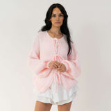 Oversized Cardigan mit Schleifen