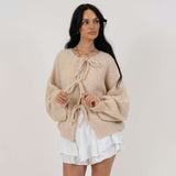 Oversized Cardigan mit Schleifen
