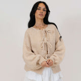 Oversized Cardigan mit Schleifen