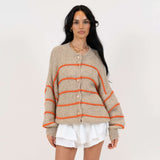 Oversized Cardigan Short Gestreift "CozyGlam"