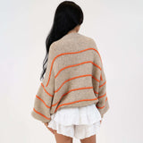 Oversized Cardigan Short Gestreift "CozyGlam"
