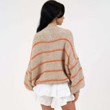 Oversized Cardigan Short Gestreift "CozyGlam"