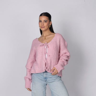 V-Ausschnitt Schleifen Cardigan