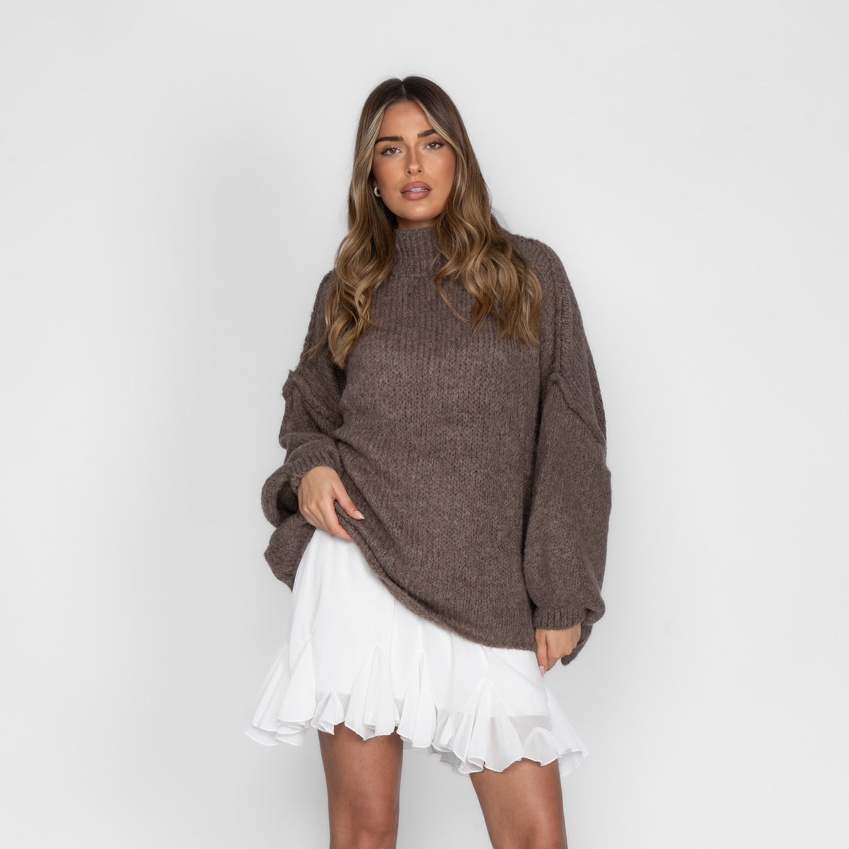 Oversize Pullover "CasualCozy" - Brown / Onesize