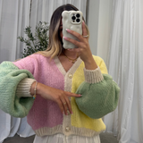 Pastell Velvet Oversized Cardigan