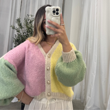 Pastell Velvet Oversized Cardigan