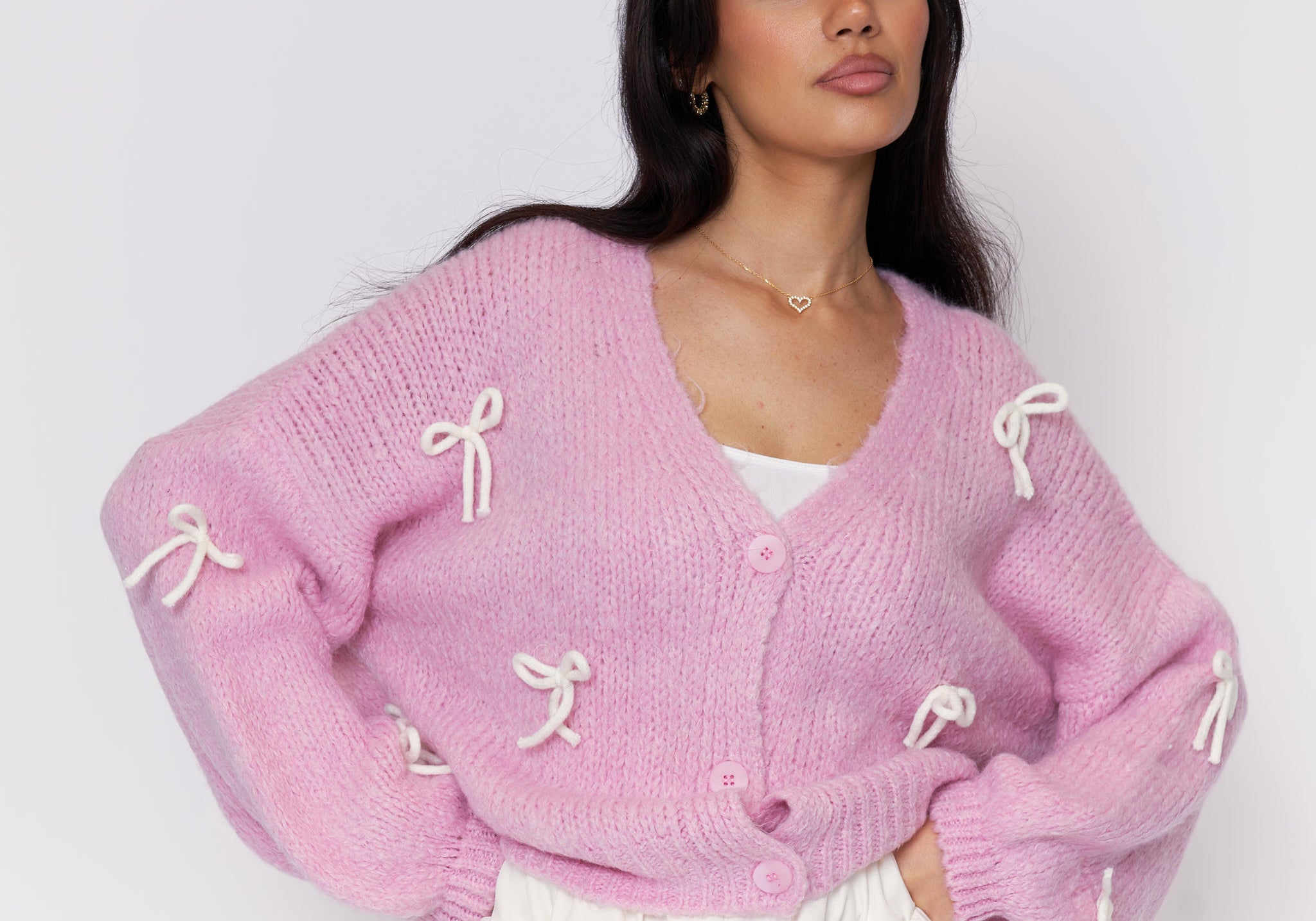 Oversize Mini Schleifen Cardigan