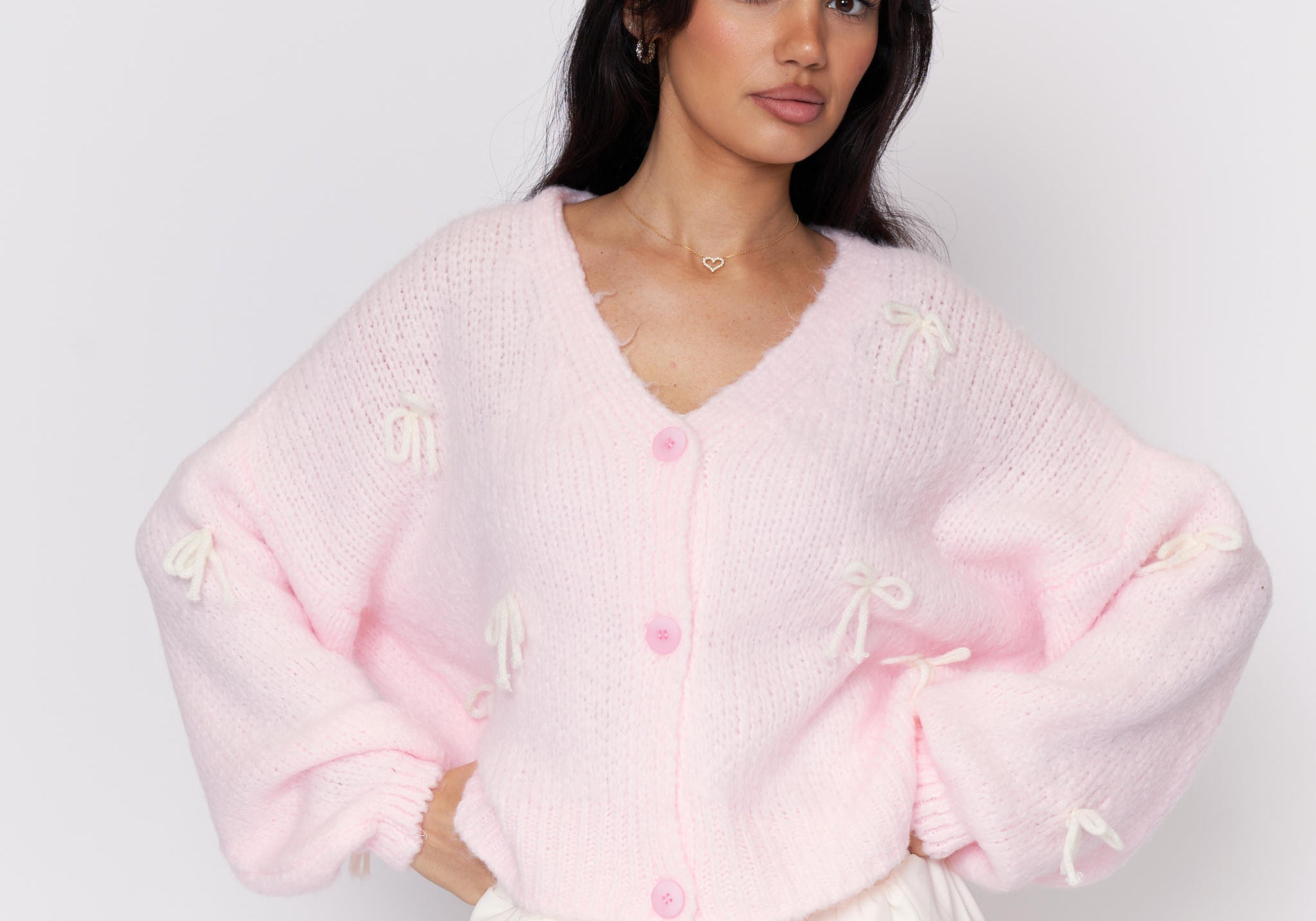 Oversize Mini Schleifen Cardigan