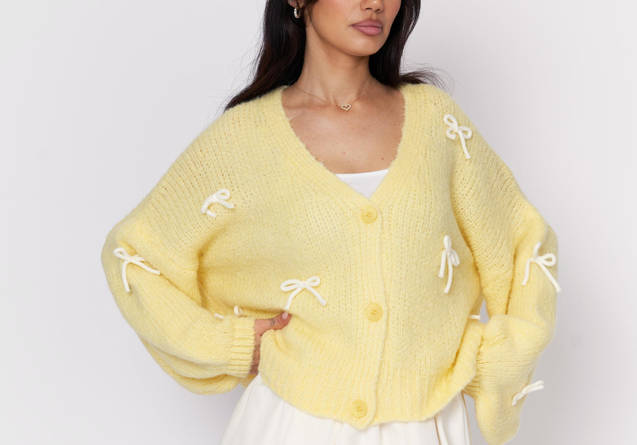Oversize Mini Schleifen Cardigan