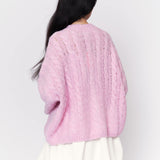 Short Oversize Zopfmuster Cardigan