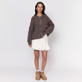 Short Oversize Zopfmuster Cardigan