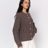 Short Oversize Zopfmuster Cardigan