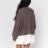 Short Oversize Zopfmuster Cardigan