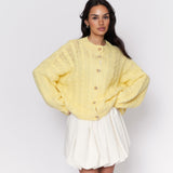 Short Oversize Zopfmuster Cardigan