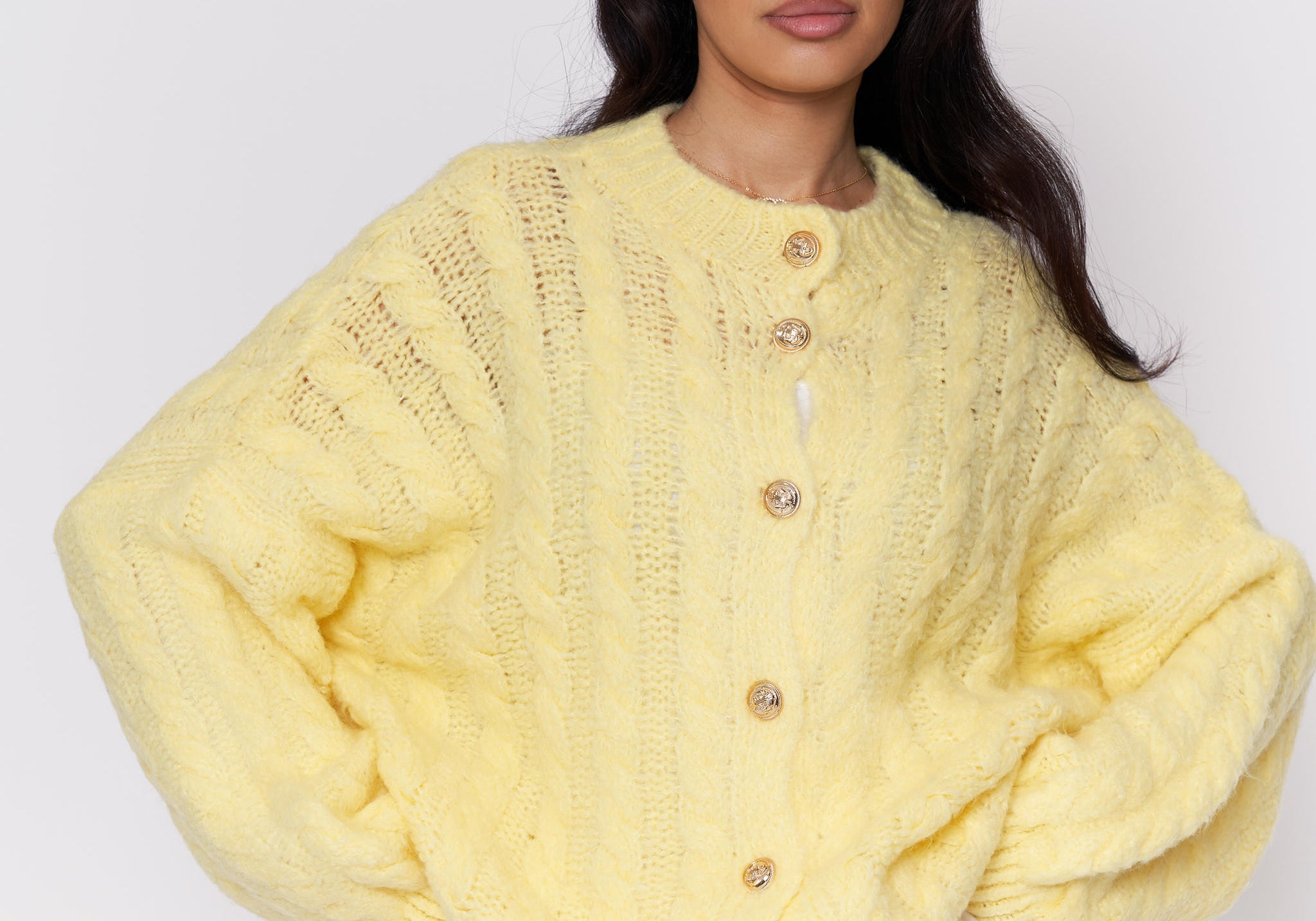 Short Oversize Zopfmuster Cardigan