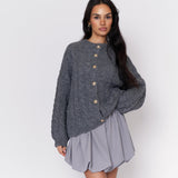 Short Oversize Zopfmuster Cardigan