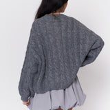 Short Oversize Zopfmuster Cardigan