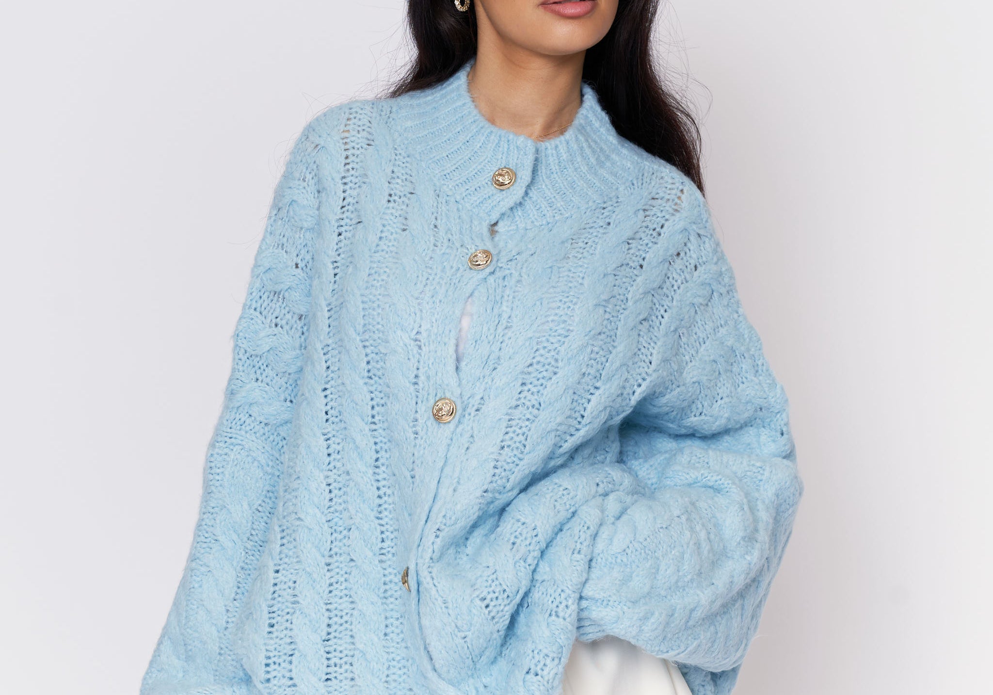 Oversize Zopfmuster Cardigan