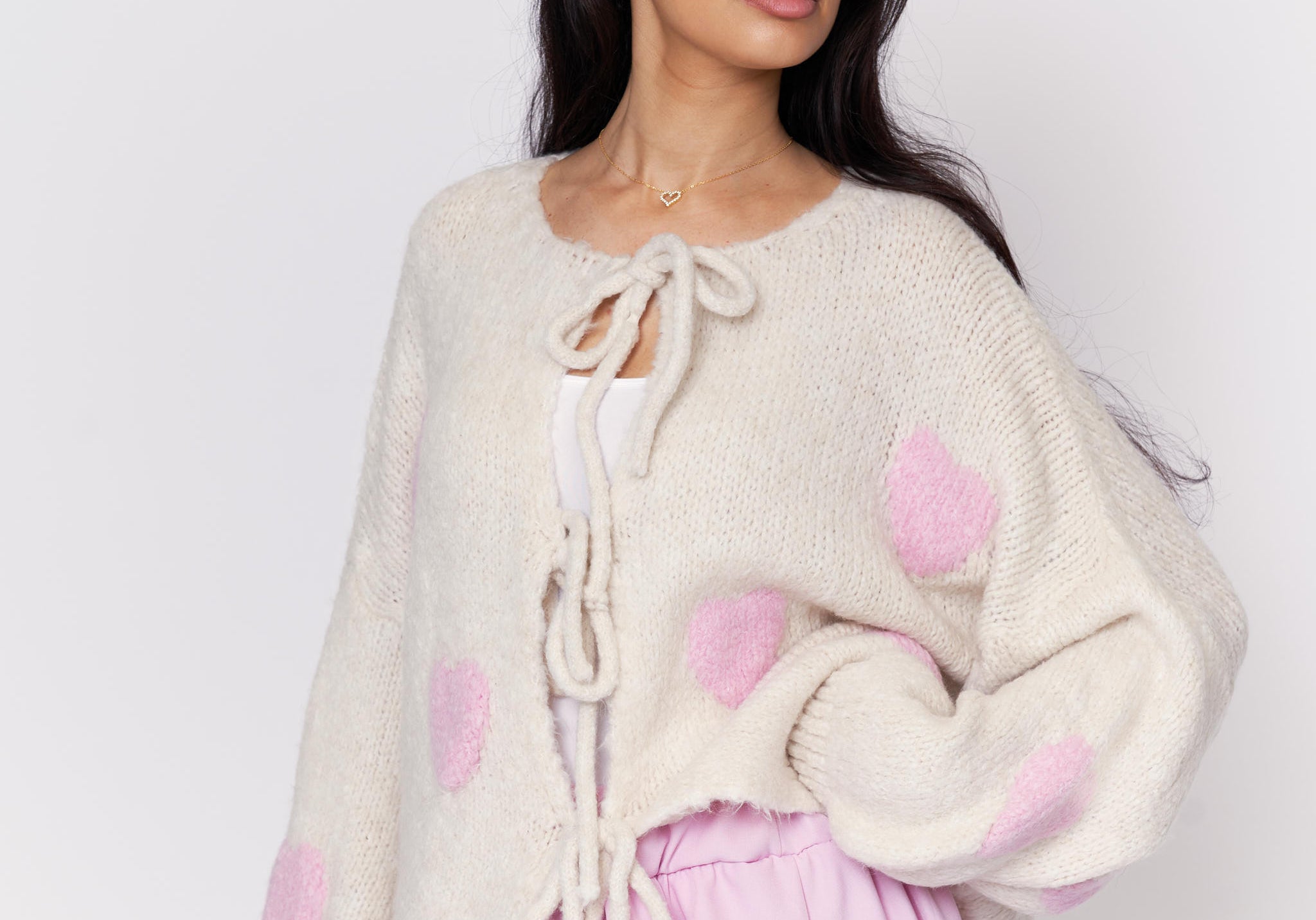 Herz Schleifen Cardigan