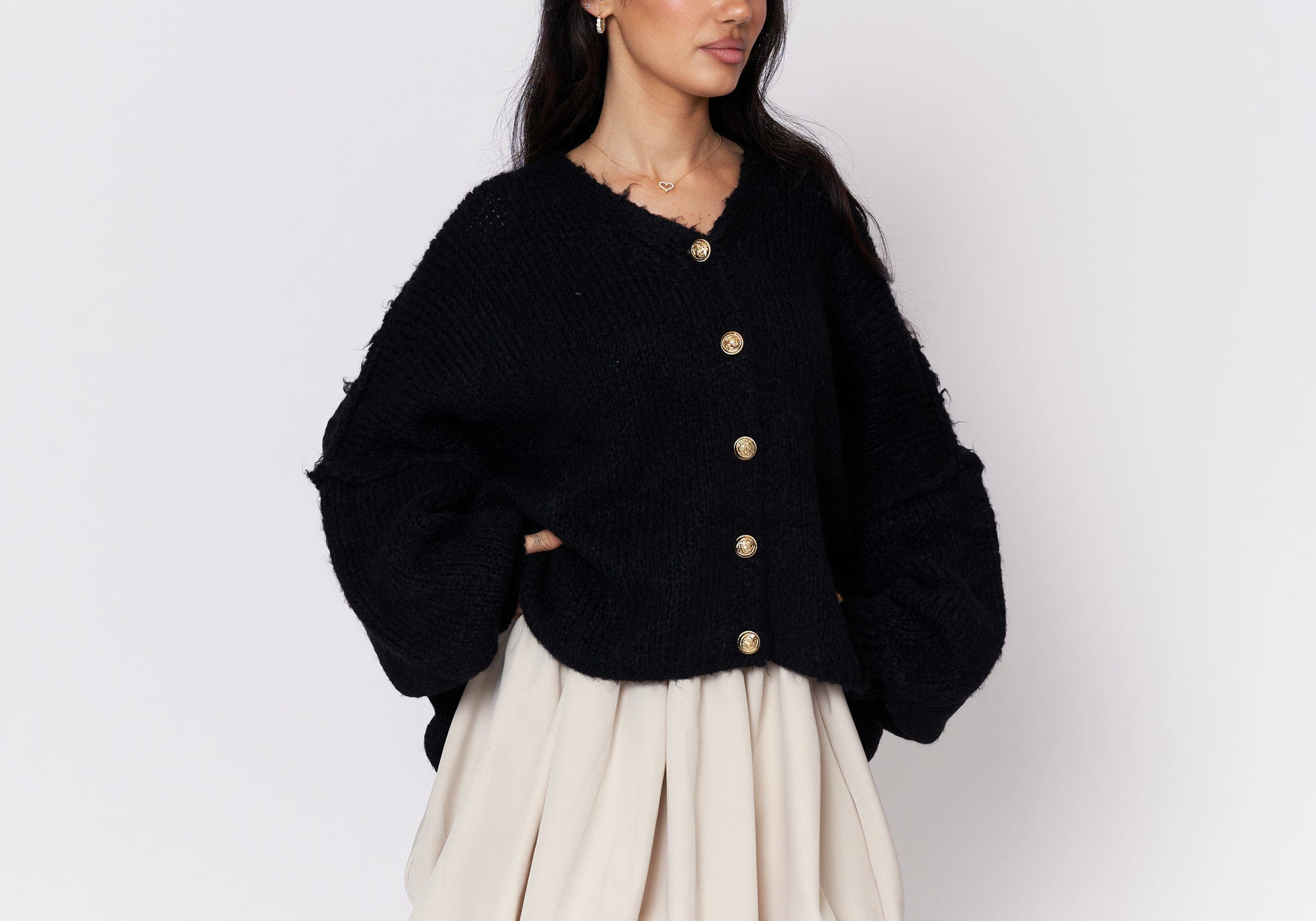 CozyGlam Oversize V-Cardigan