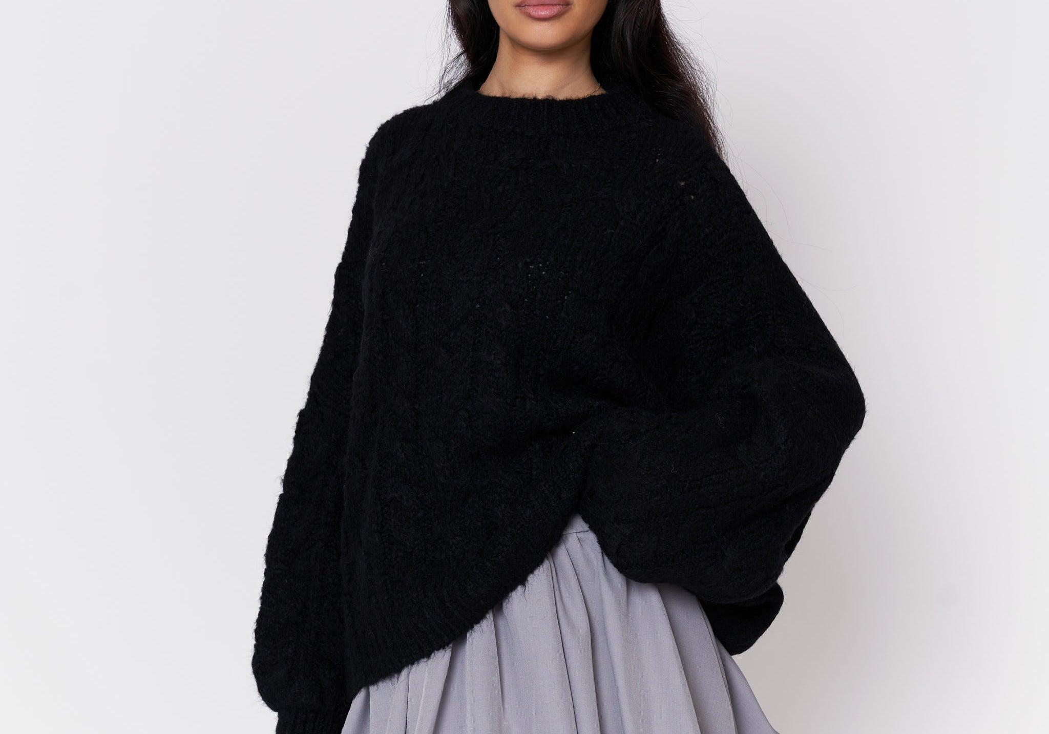 Softer Oversize Pullover mit Zopfmuster