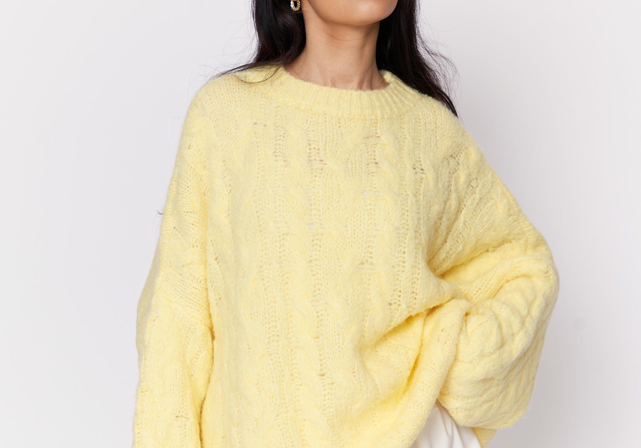 Softer Oversize Pullover mit Zopfmuster