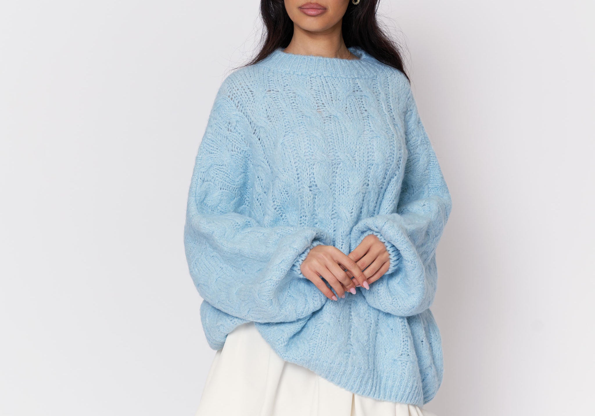 Softer Oversize Pullover mit Zopfmuster