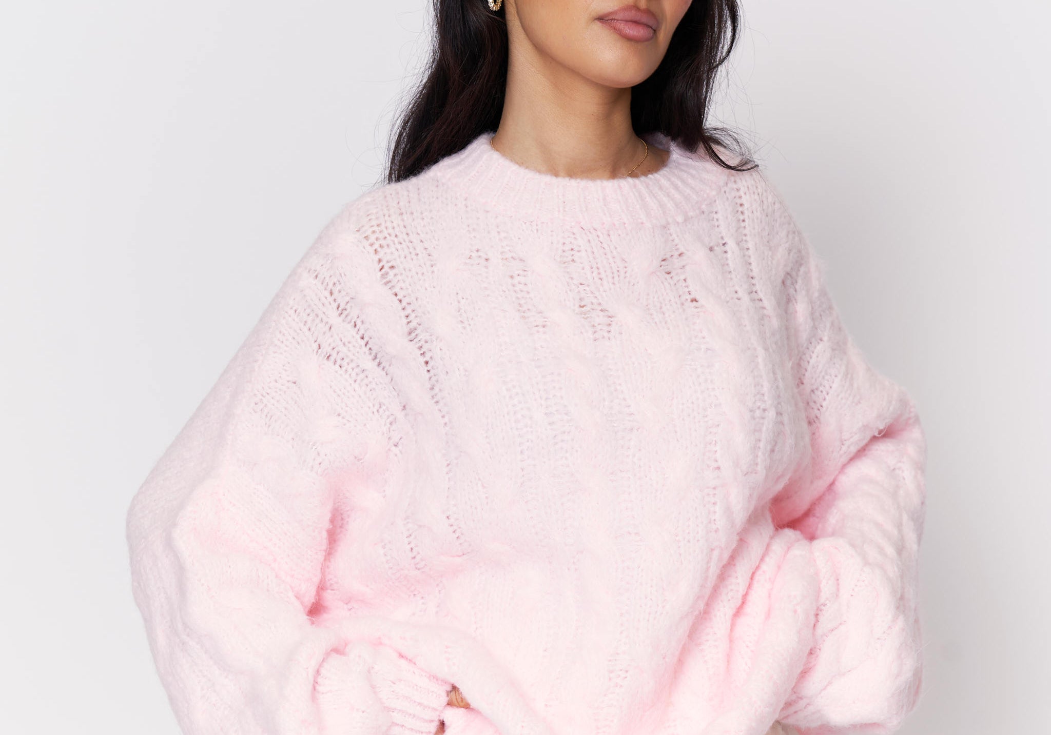 Softer Oversize Pullover mit Zopfmuster