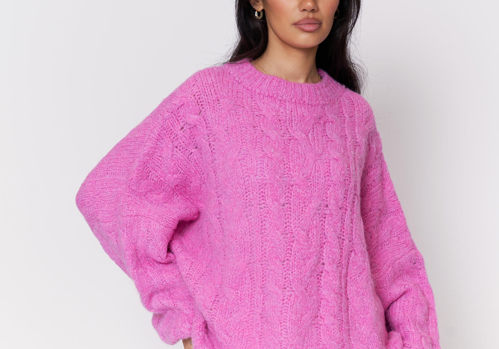 Softer Oversize Pullover mit Zopfmuster
