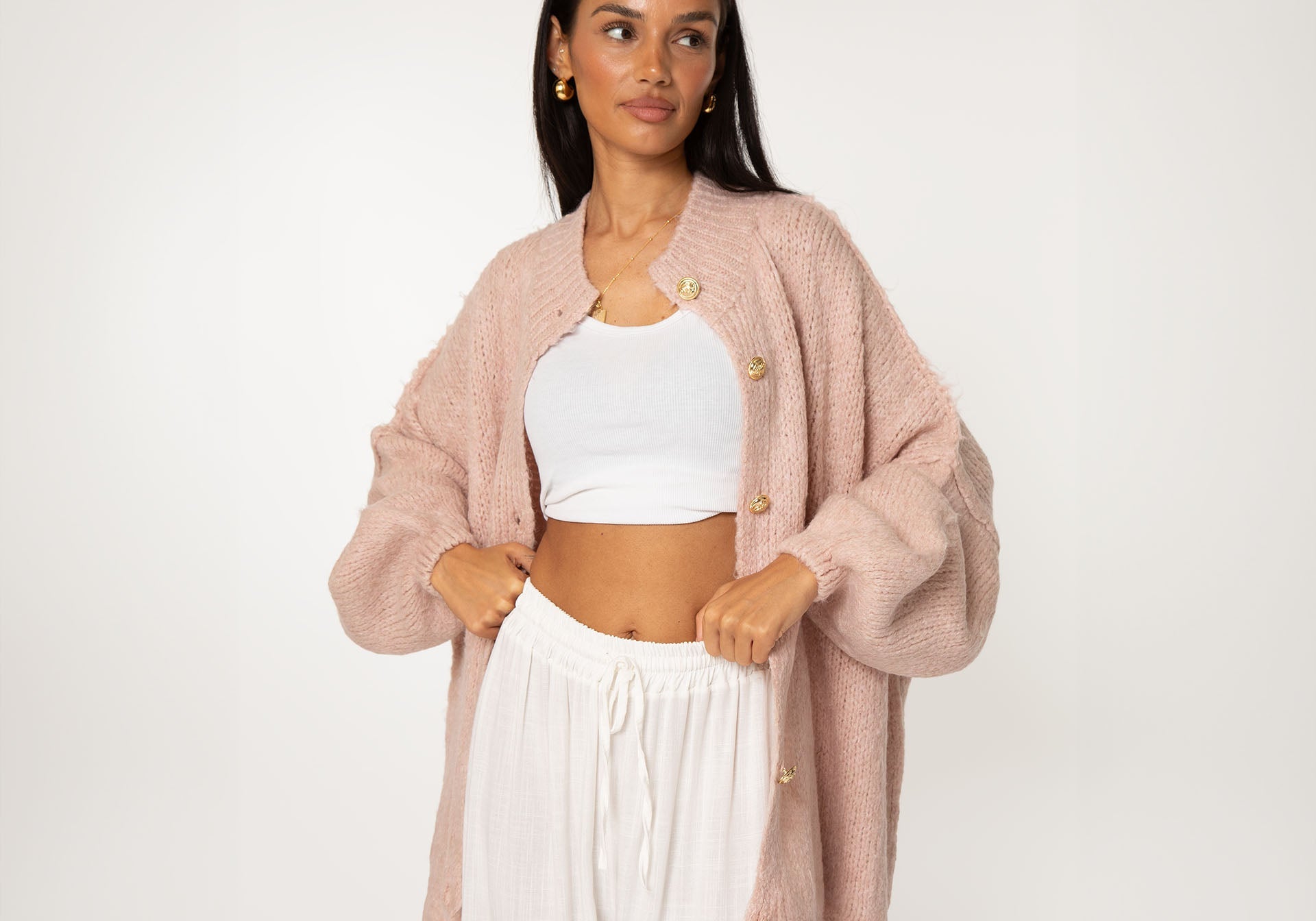 Oversized Cardigan "CozyGlam" - JEWELINA