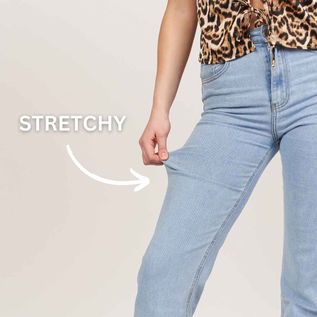 Wide Leg Stretch Jeans - JEWELINA