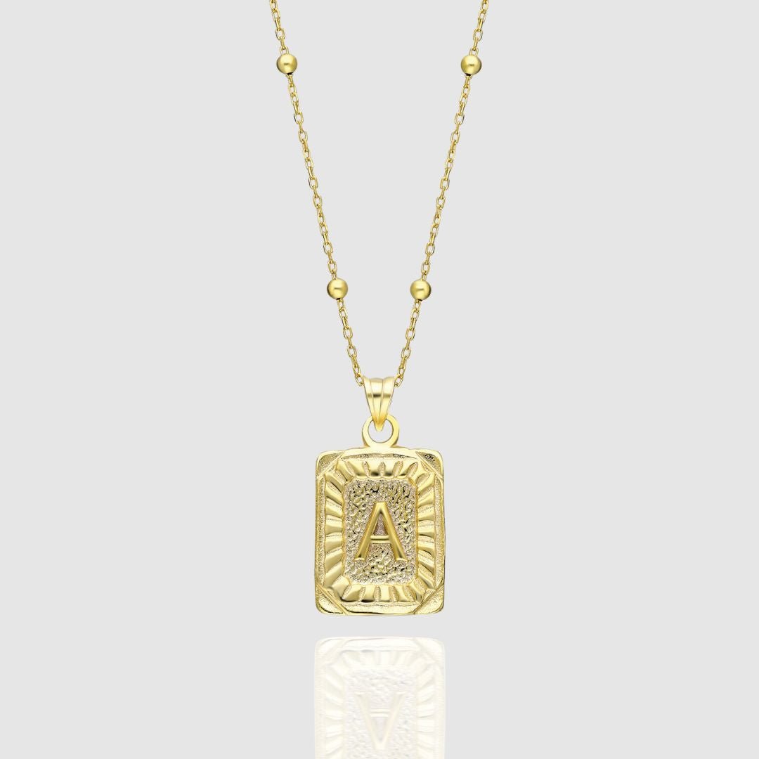 Buchstabenplatte - 14 Karat Gold / A