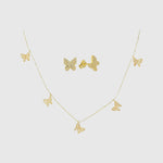 Butterfly Chain & Butterfly Ohrring Set - JEWELINA