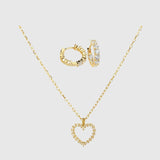 Celia Creolen & Herzketten Set - JEWELINA